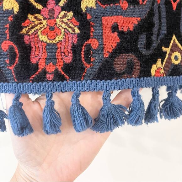 Zara Jacquard Embellished with Tassels Mini Skirt Women’s size XS Multicolor - Picture 2 of 10